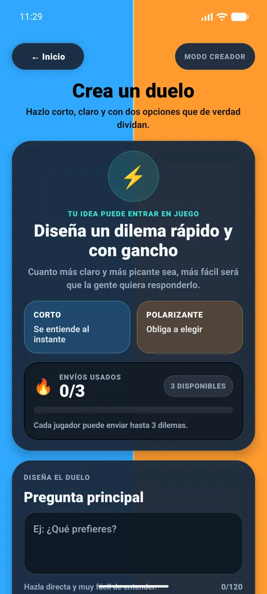Crea tu propio dilema en Picksy